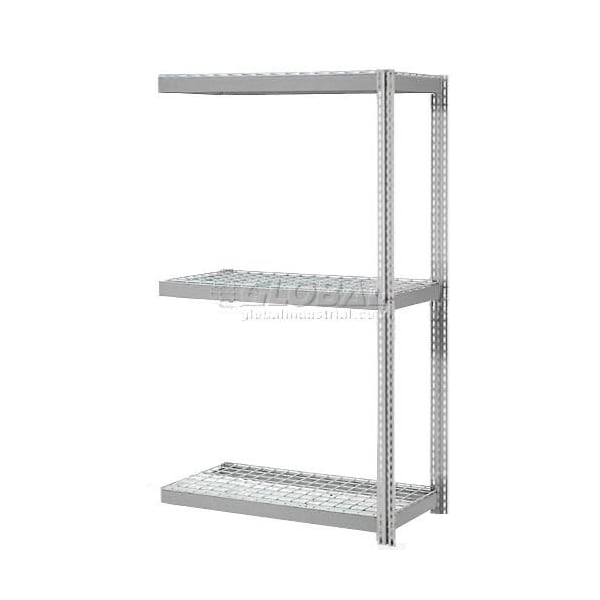 Global Industrial 3 Shelf, Extra Heavy Duty Boltless Shelving, Add On, 60inW x 24inD x 84inH, Wire Deck 785633GY - main
